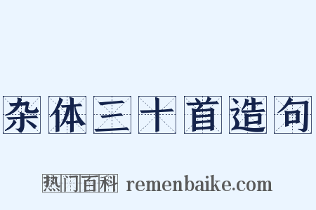 杂体三十首造句是什么意思的图片